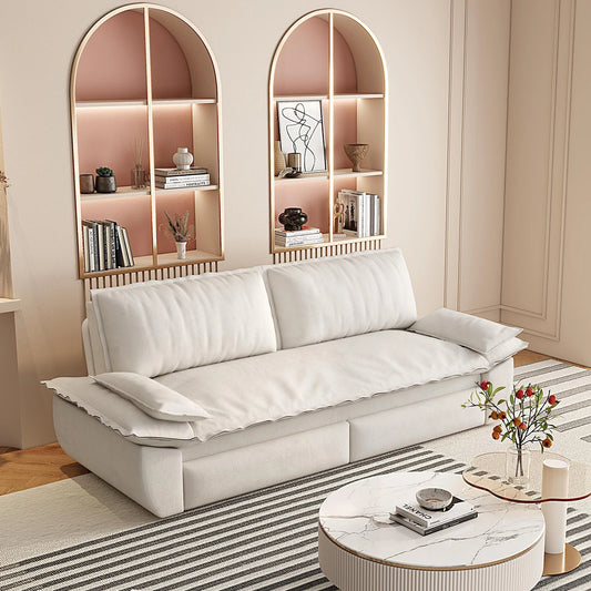 Velvet Pull-Out Sleeper Sofa Queen Size