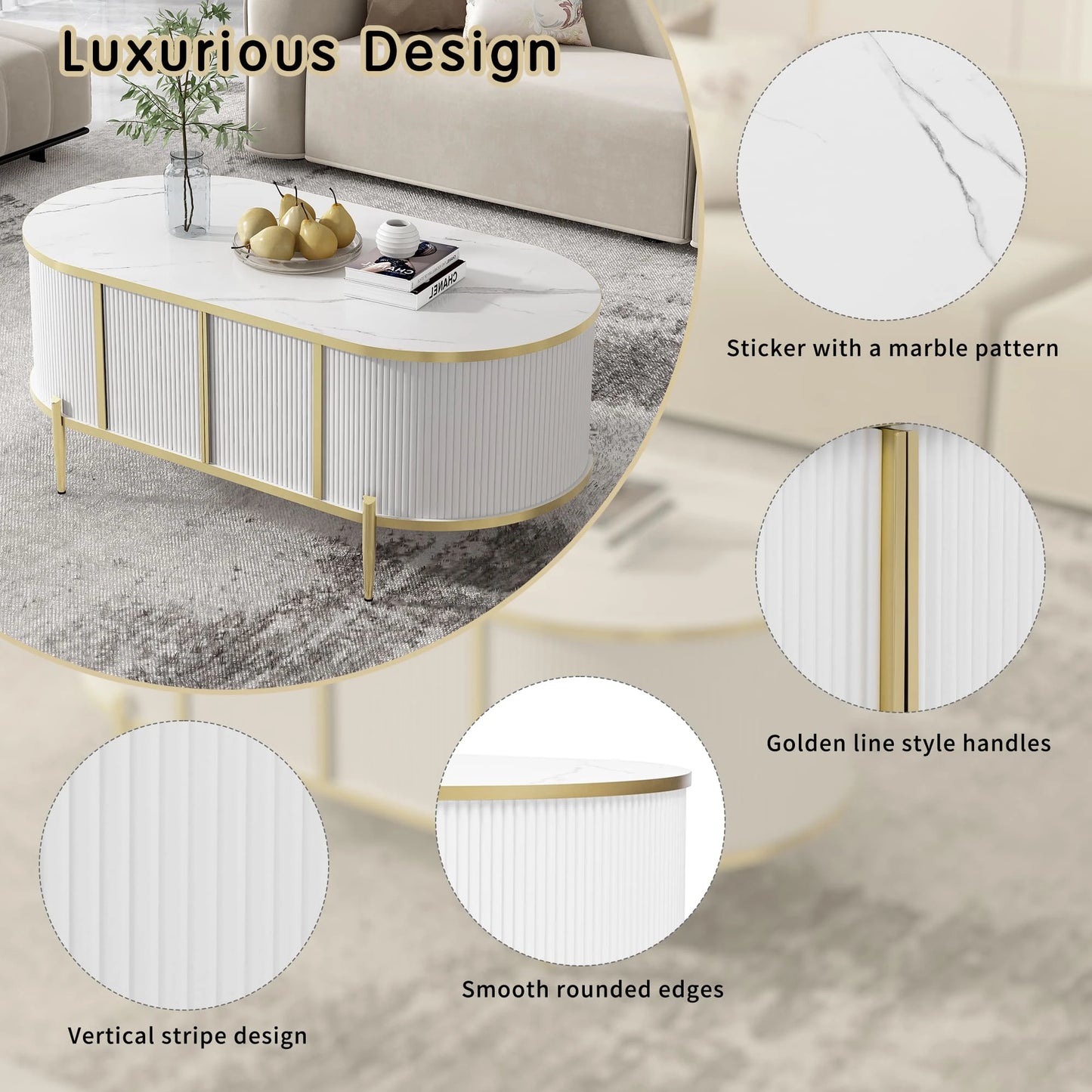 Modern Oval Coffee Table