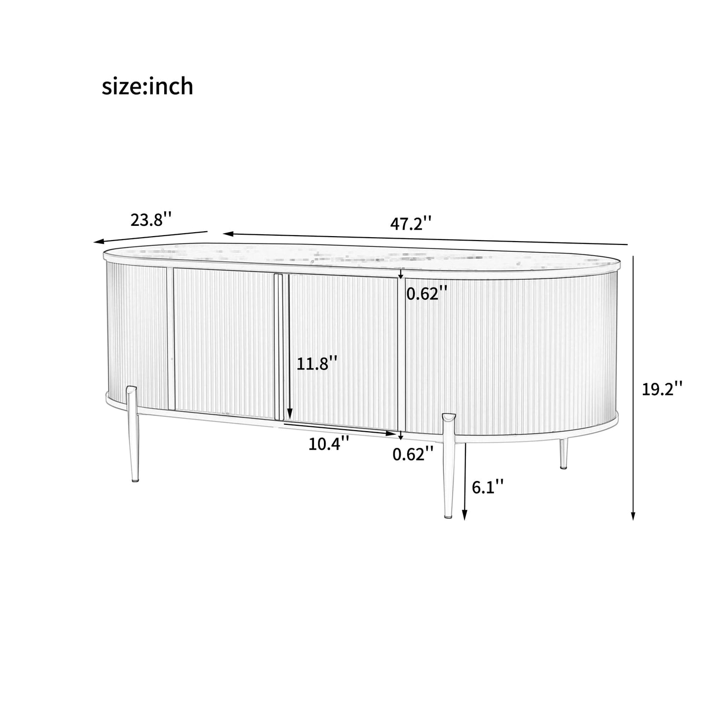 Modern Oval Coffee Table