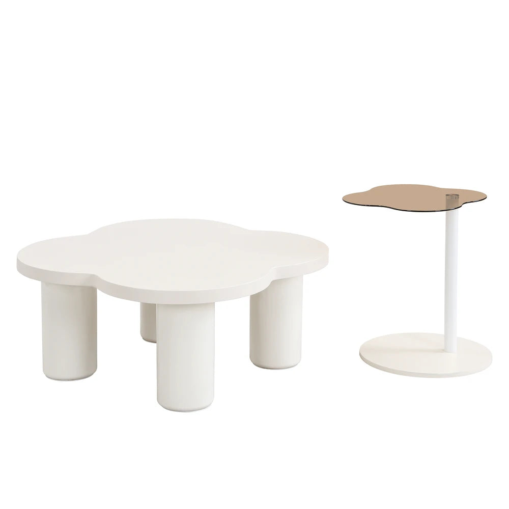 Petal-Shaped Coffee Table Set of 2