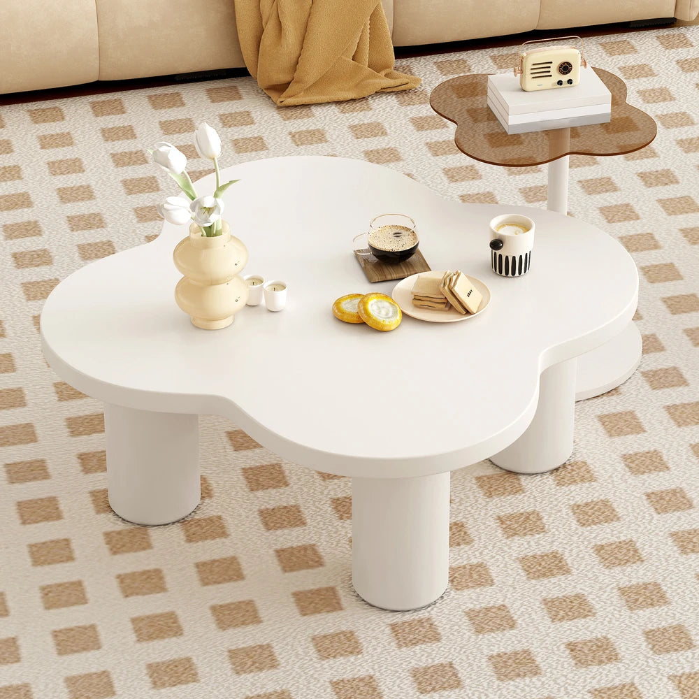 Petal-Shaped Coffee Table Set of 2