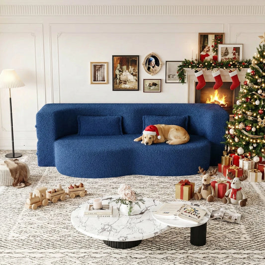 78" Teddy and Compressed Foam Full Size Floor Sofa Bed