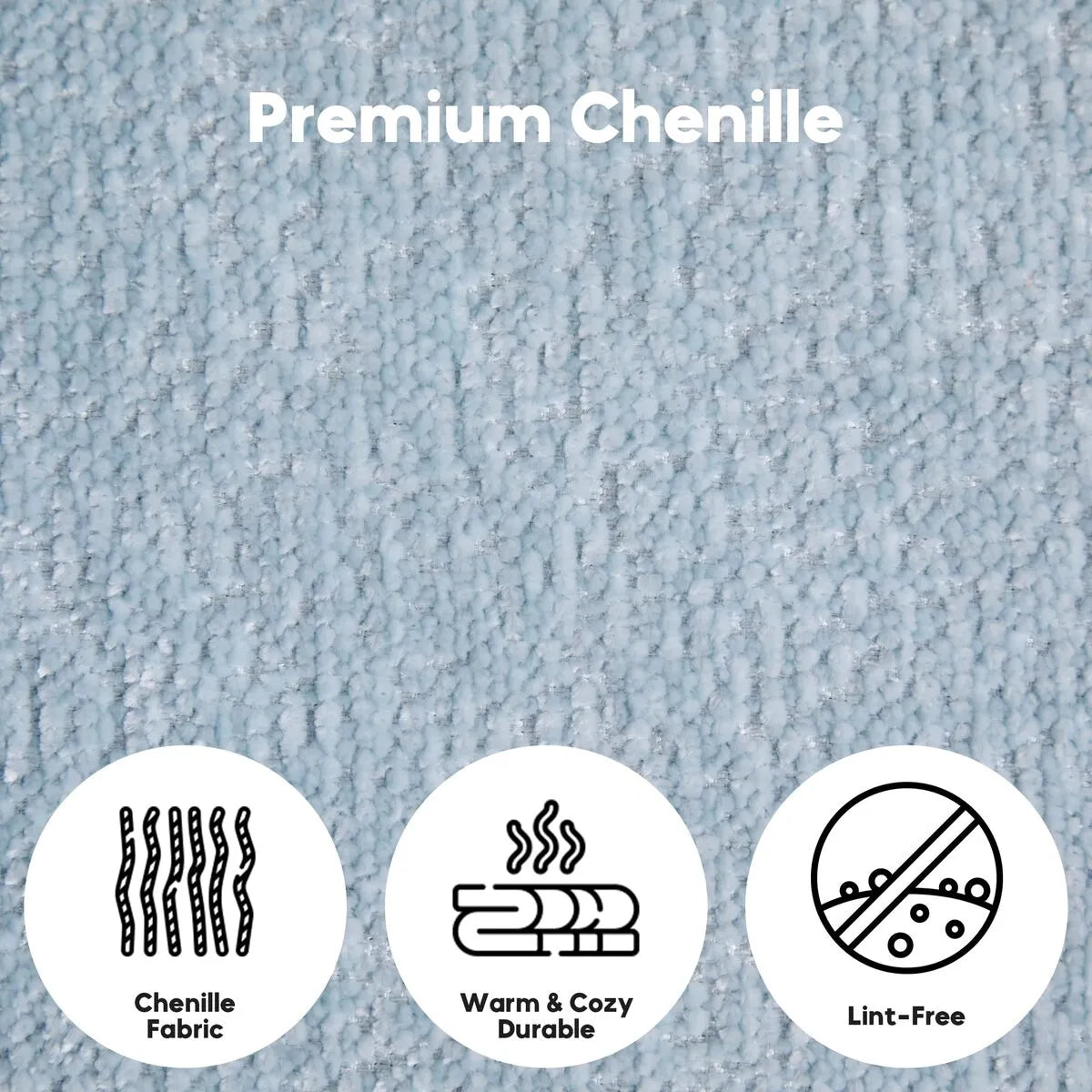 Close-Up Of Blue Chenille Fabric