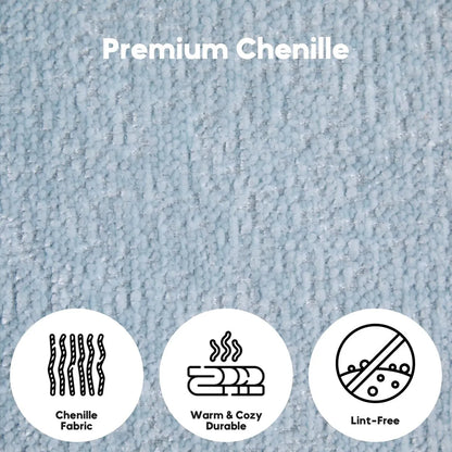 Close-Up Of Blue Chenille Fabric