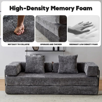 Dark Grey couch bed with high density memory foam