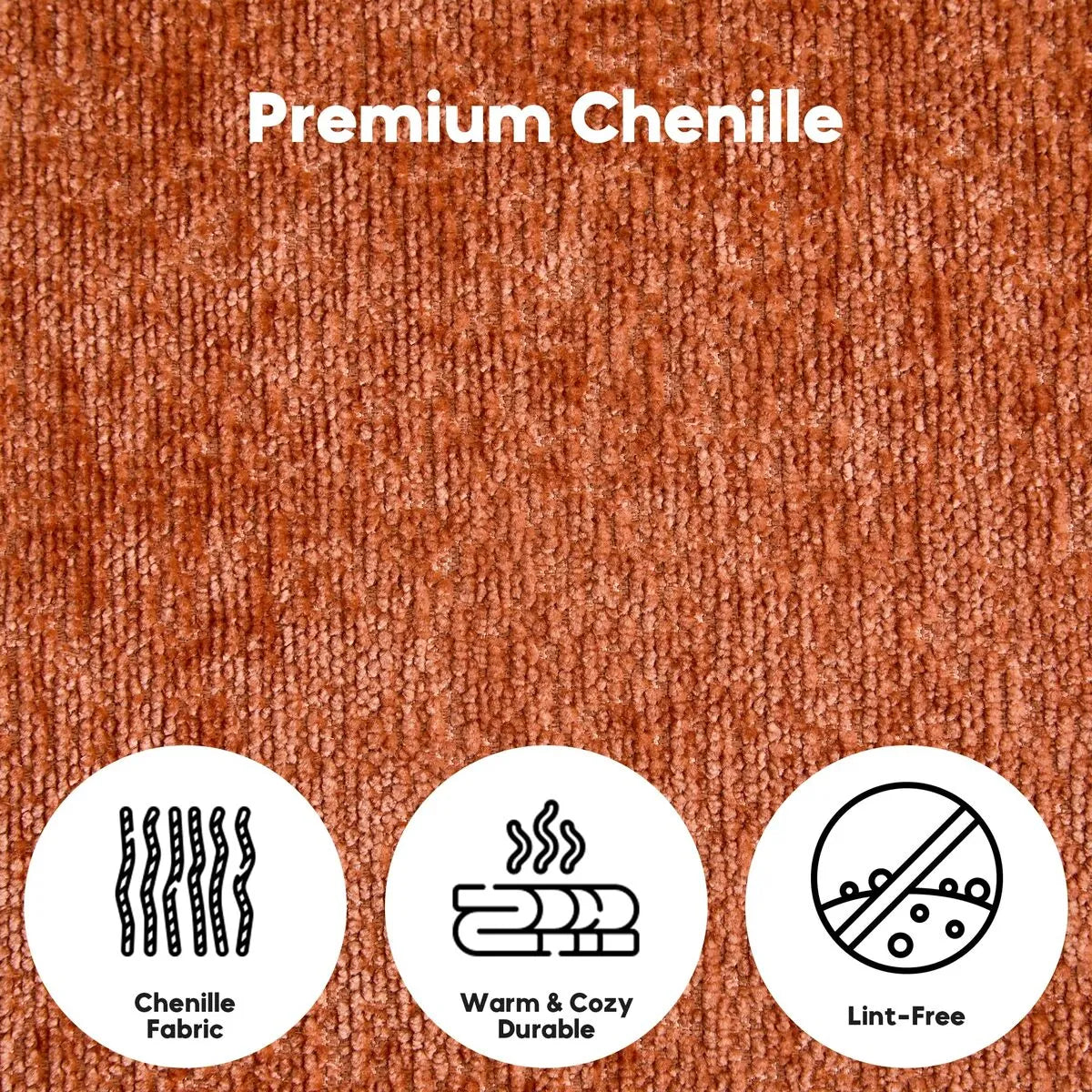 Close-Up Of Orange Chenille Fabric