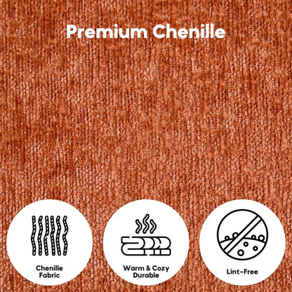 Close-Up Of Orange Chenille Fabric