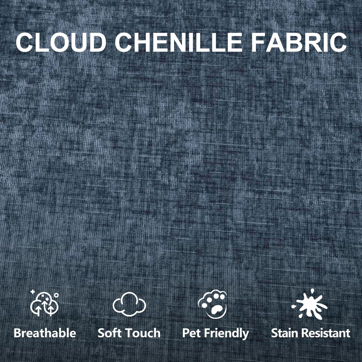 Close-Up Of Blue Chenille Fabric