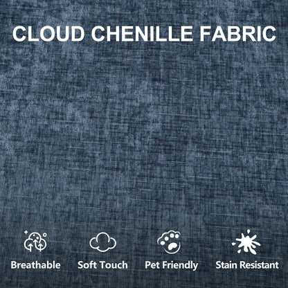 Close-Up Of Blue Chenille Fabric