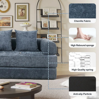 Green chenille sofa bed material