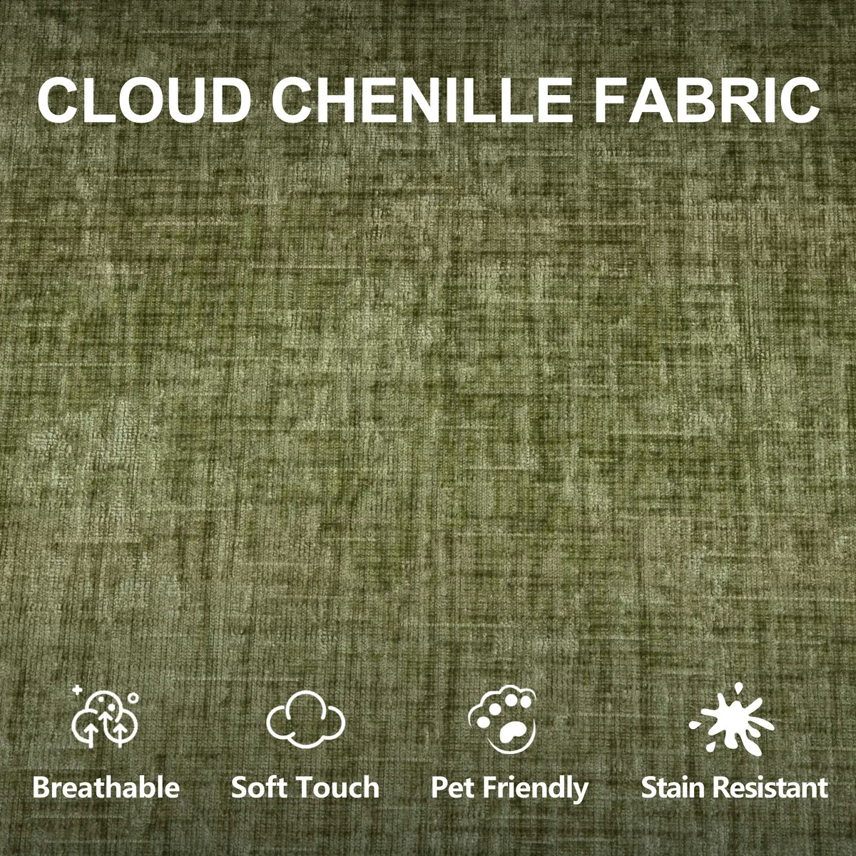 Close-Up Of Green Chenille Fabric