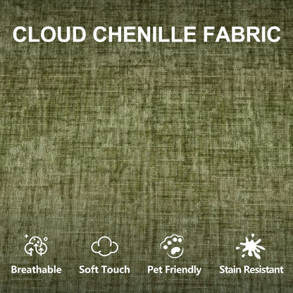 Close-Up Of Green Chenille Fabric