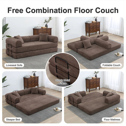 Brown Sofa Bed Flexible Combination