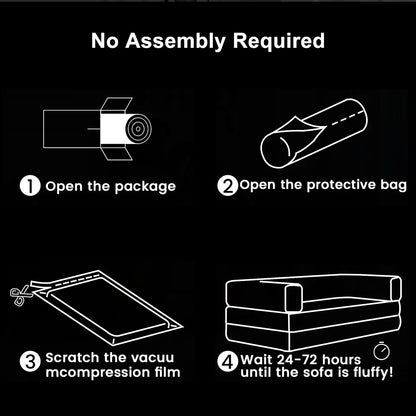 Black Metal Frame Sofa Bed Corduroy