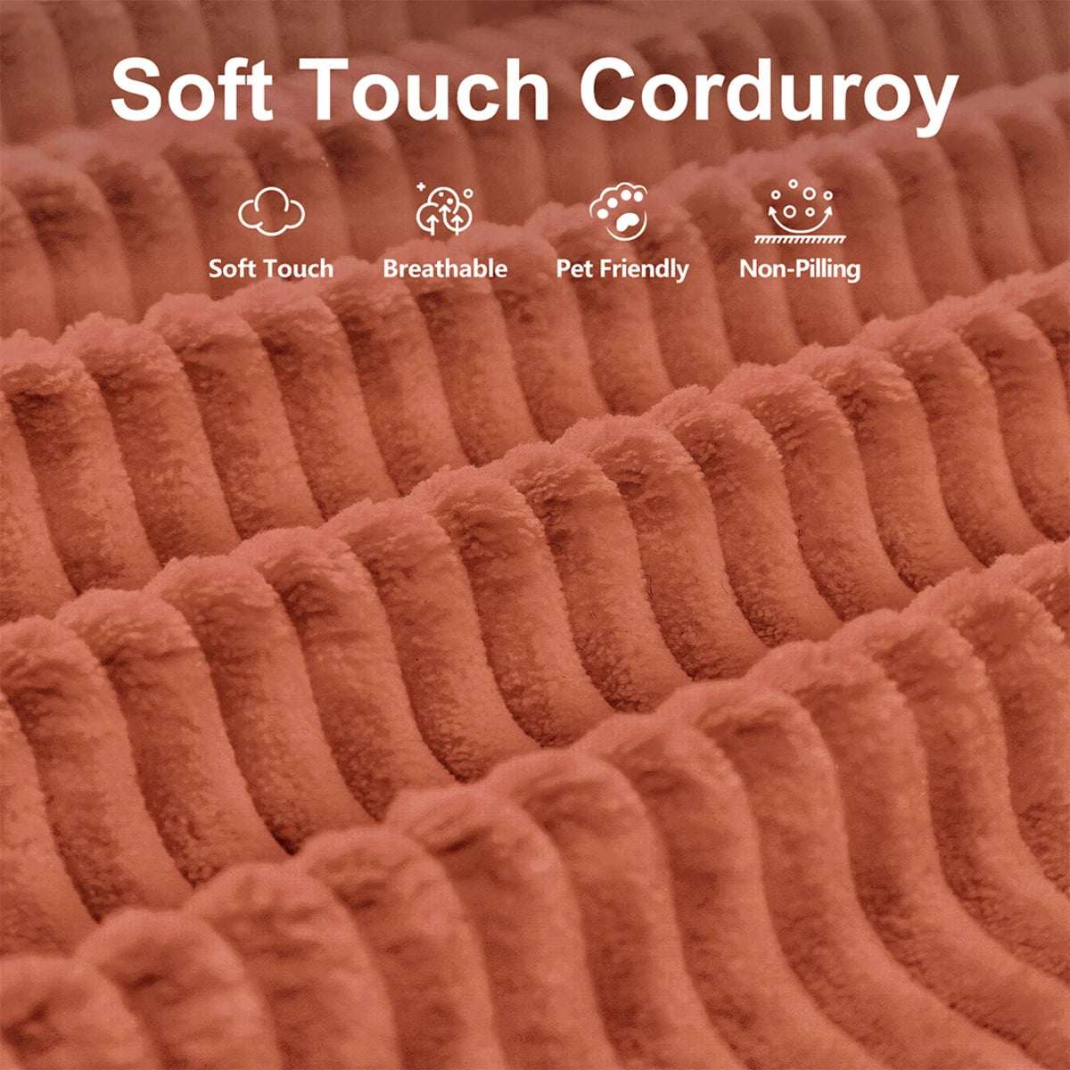 Close-Up Of Orange Corduroy Fabric On Black Metal Frame Sofa Bed