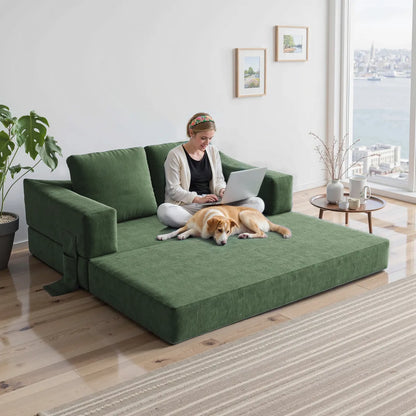 Plush Lounge Floor Sofa Bed Chenille