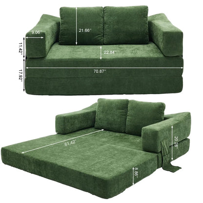 Plush Lounge Floor Sofa Bed Chenille