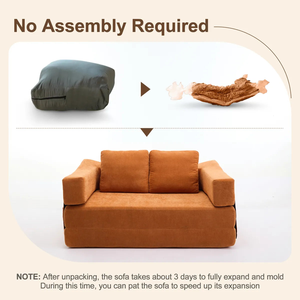 Plush Lounge Floor Sofa Bed Chenille