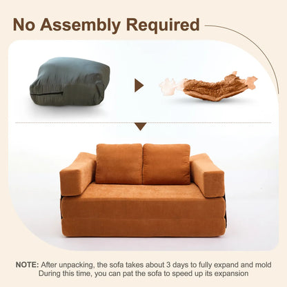 Plush Lounge Floor Sofa Bed Chenille