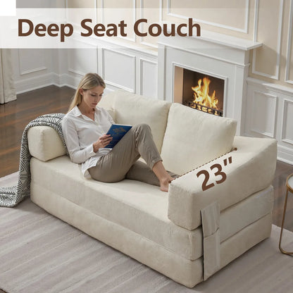 Plush Lounge Floor Sofa Bed Chenille