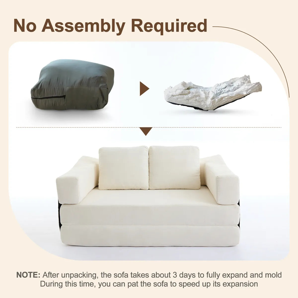 Plush Lounge Floor Sofa Bed Chenille
