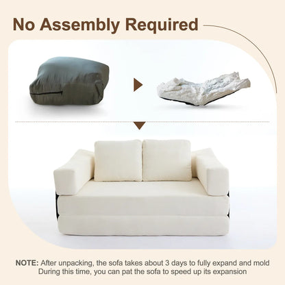 Plush Lounge Floor Sofa Bed Chenille