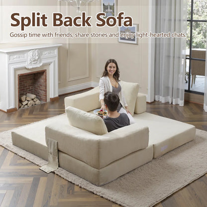 Plush Lounge Floor Sofa Bed Chenille