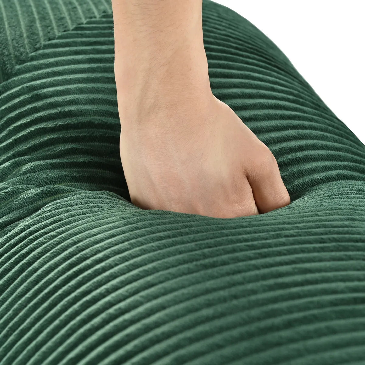Hand testing sofa bed softness