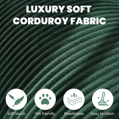 Close-Up Of Green Corduroy Fabric