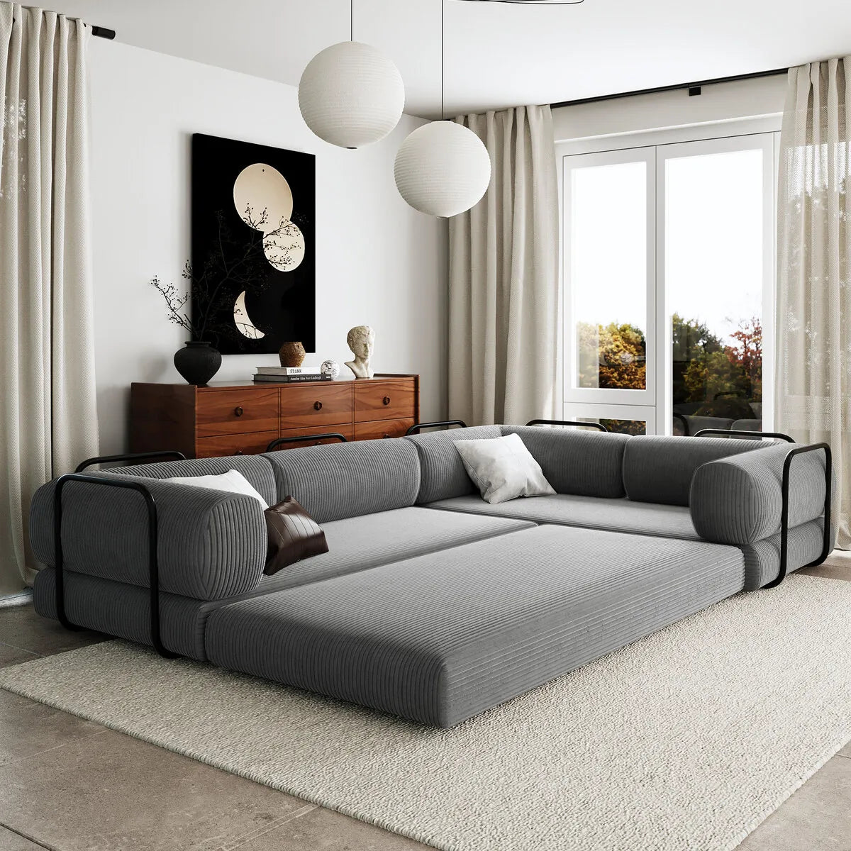 Grey Corner sofa bed