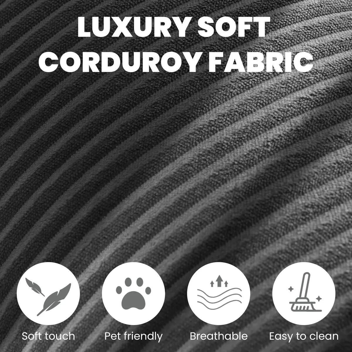 Close-Up Of Grey Corduroy Fabric