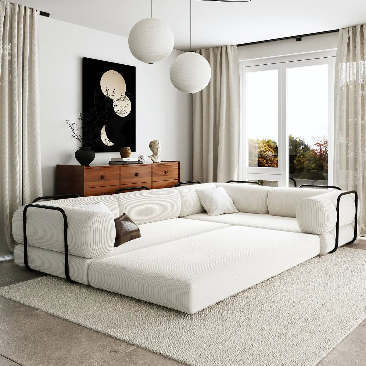 White Corner sofa bed