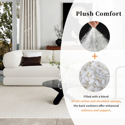 White L shaped sofa bed with sponge