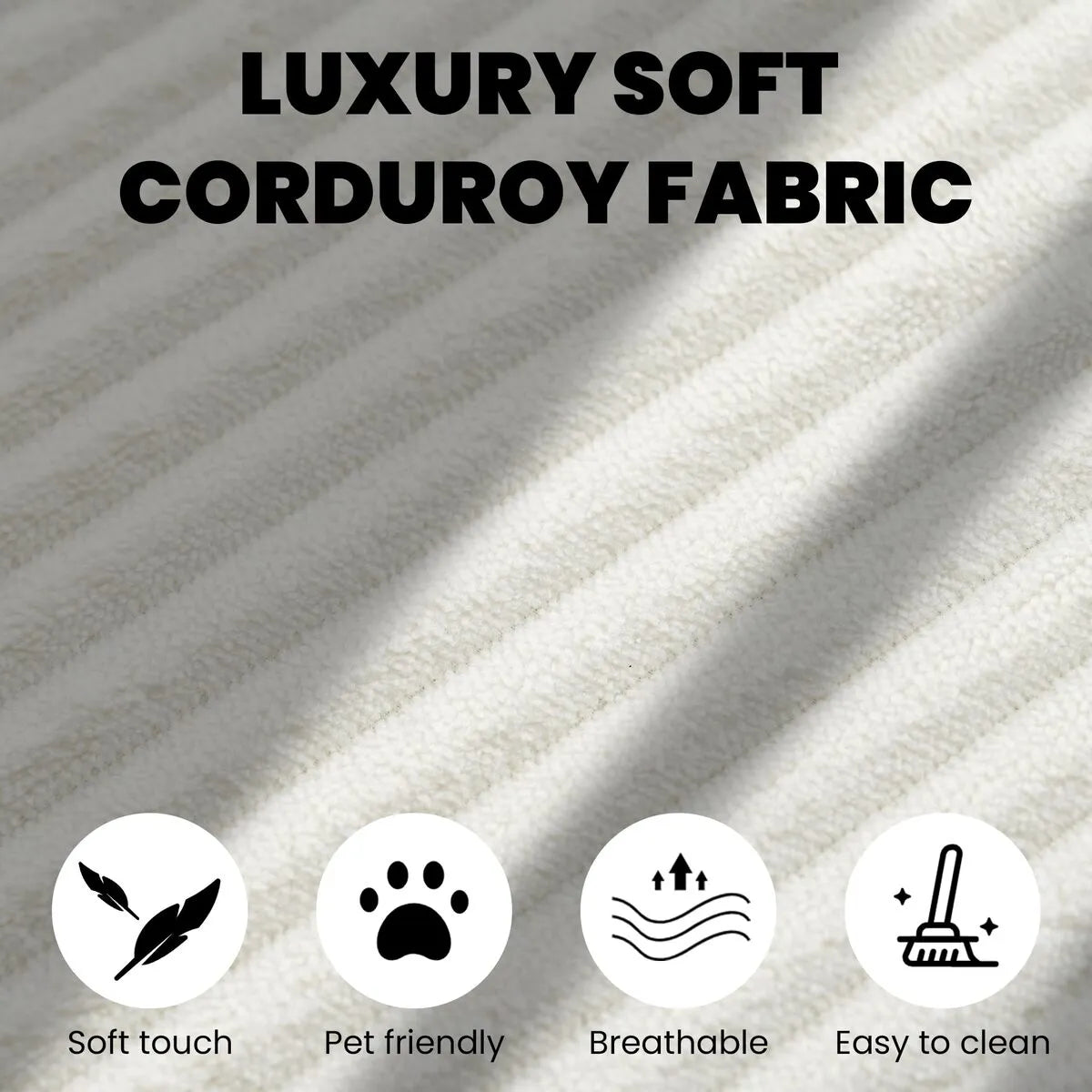 Close-Up Of White Corduroy Fabric
