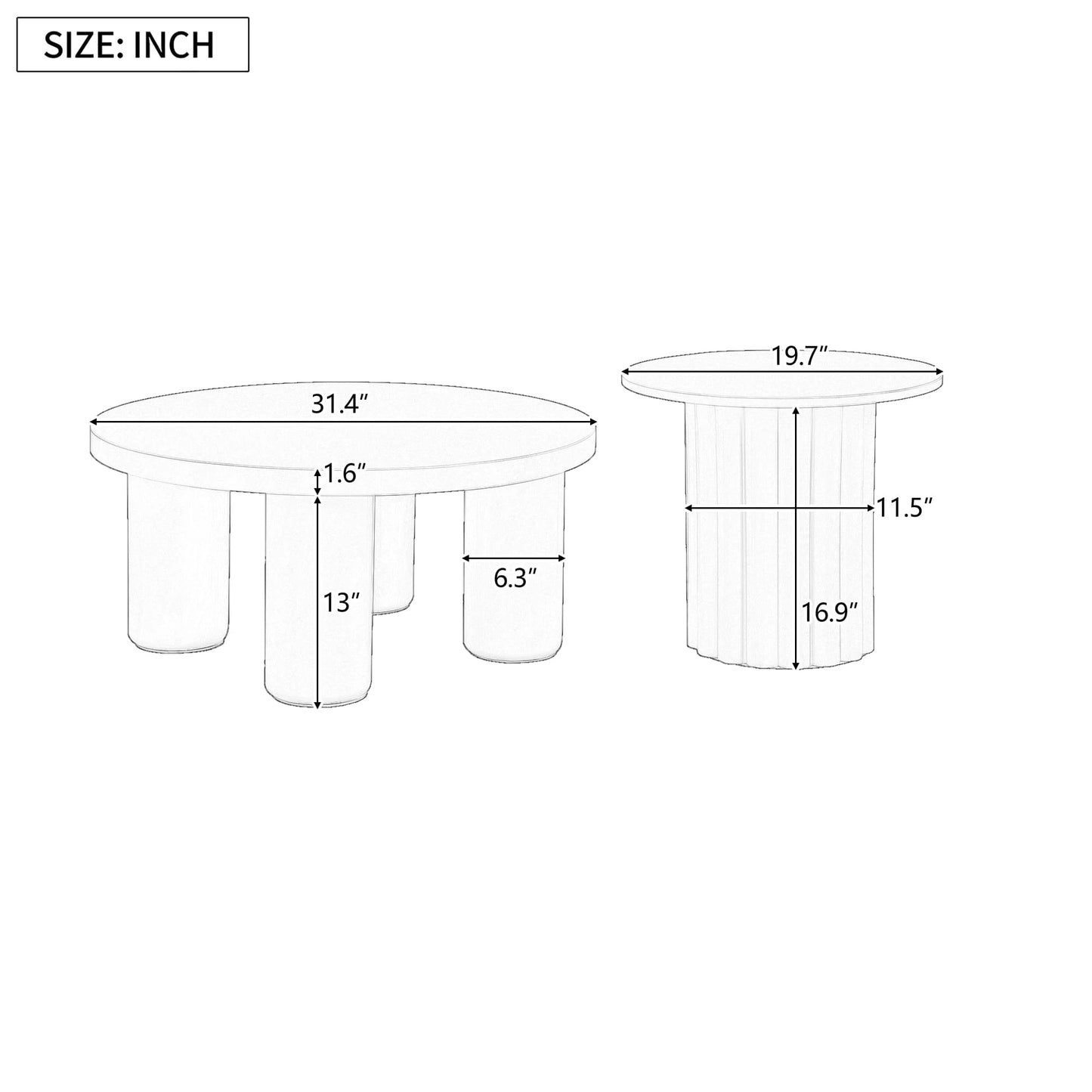 Modern Coffee Table Set Of 2
