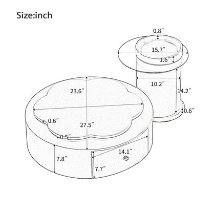 Modern Round Coffee Table Set of 2