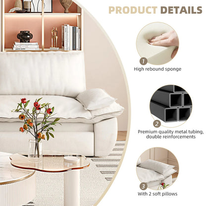 Velvet Pull-Out Sleeper Sofa Queen Size