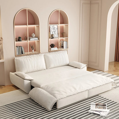 Velvet Pull-Out Sleeper Sofa Queen Size