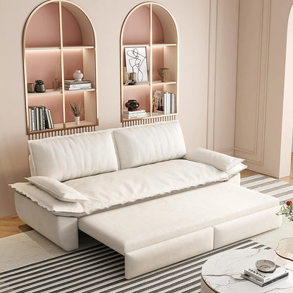 Velvet Pull-Out Sleeper Sofa Queen Size