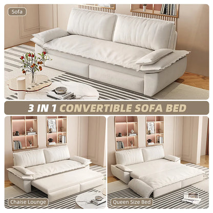 Velvet Pull-Out Sleeper Sofa Queen Size