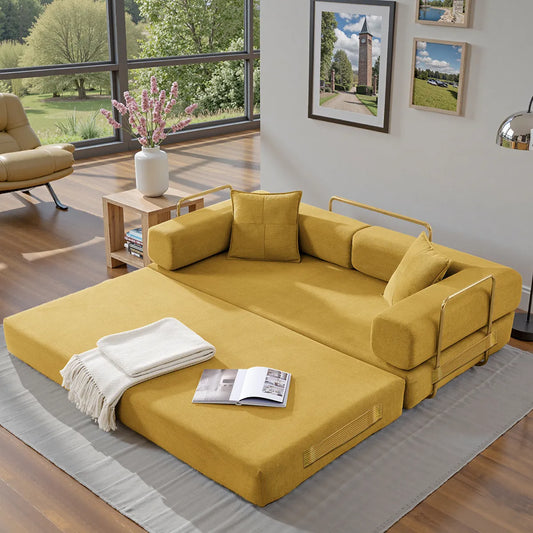 Luxe Gold Frame Sofa Bed Corduroy
